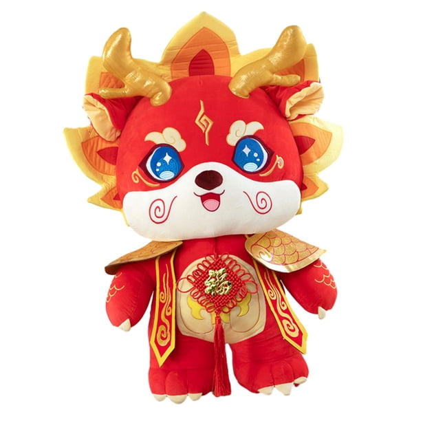 Peluche de dragón para el Año Nuevo chino 2024, juguete de peluche abrazable Animal