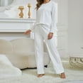 thumbnail image 1 of Sentmoon Ensemble de Pyjama Femme Hauts Décontractés pour Femmes et Pantalons Décontractés pour Femmes Grande Taille Col Ras du Cou Tenue d'Intérieur Manches Longues Couleur Unie Pyjama pour Femme Automne pour l'Heure du Coucher Confortable, 1 of 9