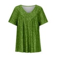 thumbnail image 4 of Patlollav Women Plus Size Shirts for $5 V-Neck Print Pullover Tops Short Sleeve Blouses, 4 of 6