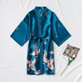 thumbnail image 1 of Pijama corto con estampado de grullas de seda sintética para mujer, vestido de novia de seda para primavera y verano, camisón de casa de gran tamaño, bata de baño, 1 of 6