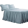 thumbnail image 4 of Ruffle Skirt Bedspread Set - 3 Piece Luxurious Farmhouse Bedding Set - Elegant, Charming Ruffle Detail - Timeless Style & Classic Design - Soft and Lightweight - Full, Lake Blue, 4 of 6