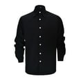 thumbnail image 4 of Mens Casual Button Down Shirts Long Sleeve Solid Color Knit Casual Leisure Vacation Man Clothing Activewear, 4 of 6