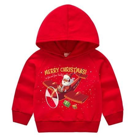 

Ozmmyan Christmas Winter Down Coat Children s Print Pullover Boys And Girls Sweater Santa Claus Children s Jacket Long Sleeve Christmas Sweatshirt on Clearance