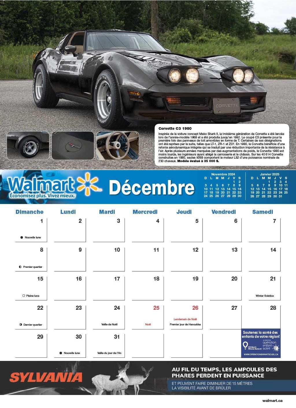 Calendrier de voitures classiques 2024