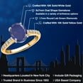 thumbnail image 2 of Gem Stone King 10K Two Tone Gold Blue Lapis and Lab Grown Diamond Engagement Ring for Women | 2.20 Cttw | Oval 9X7MM | Gemstone Birthstone | Size 6, 2 of 6