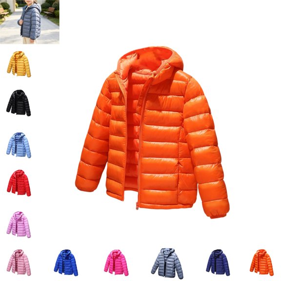 YOUYEDIAN Toddler Coat Winter Comfortable Warm Long Sleeve Hooded Fashion Solid Color Jacket Casual Lightweight Fitness Zipper Coat