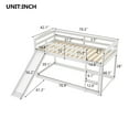 thumbnail image 6 of Bellemave Twin Over Twin Bunk Bed with Slide, Kids Low Bunk Bed with Convertible Slide and Ladder, Wood Floor Bunk Bed Frame for Boys & Girls, White, 6 of 12