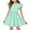 #A07-Light Green, variant on Abcomgle Girls Summer Dress Size 7-8 Casual A-Line Flutter Sleeve Midi Dress Polka Dot Basic Crew Neck Swing Sundresses for 4-14t Kids,Yellow