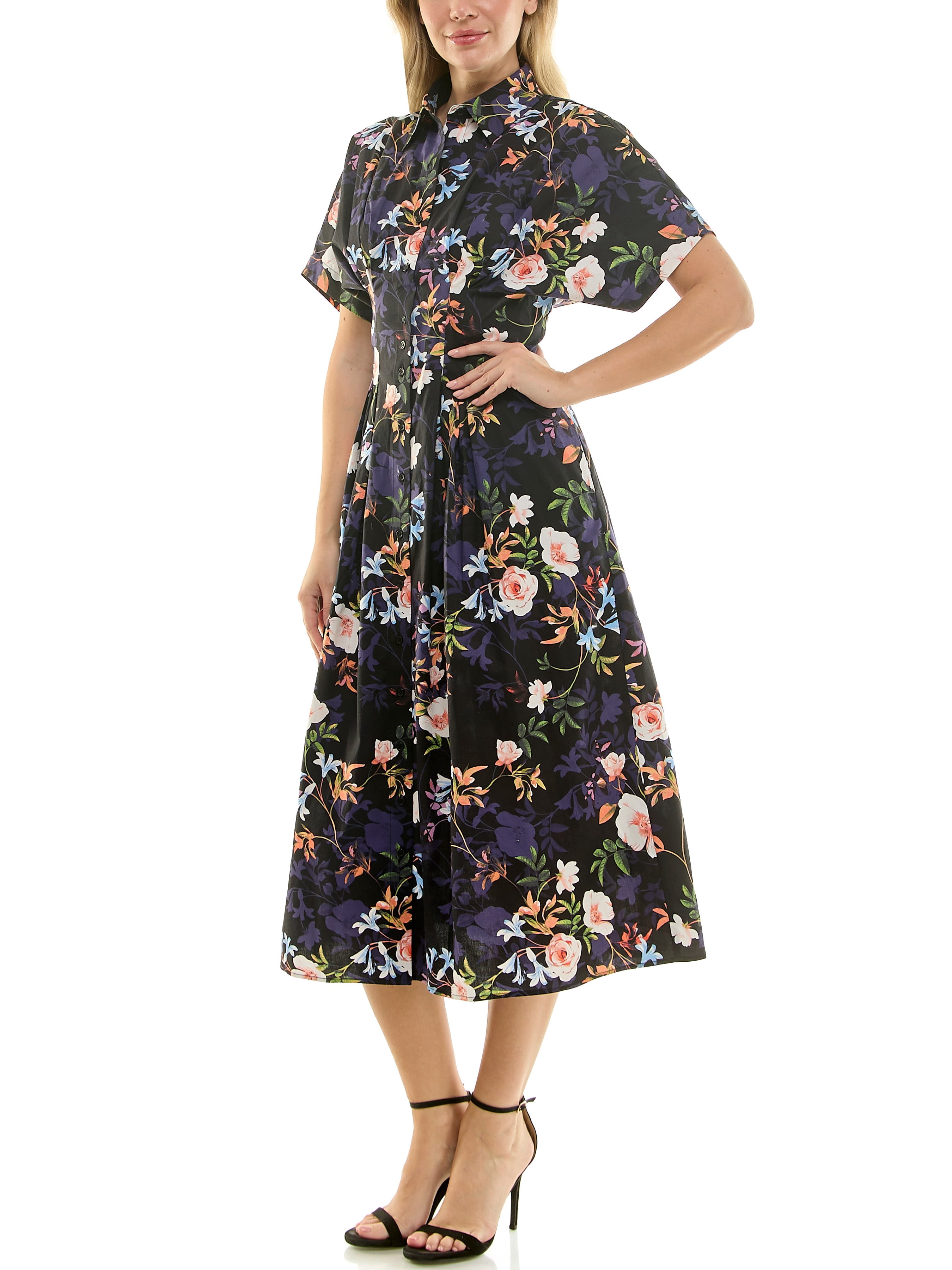 Nicole Miller Pintuck Waist Shirtdress, Sizes 4-16