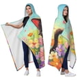 thumbnail image 2 of Black Kitten Wearable Blanket Hoodies for Women Men Adults Kitten Lovers Soft Plush Colorful Floral Kittens Hooded Blankets for Bedding Camping Decor Birthday Gifts 60X80 Inch, 2 of 5
