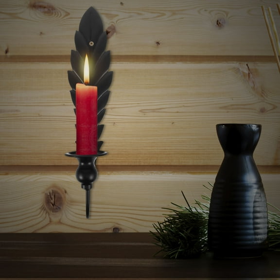 FRCOLOR Sconces Wrought Iron Wall Hanging Candle Holder 33.00X12.80X7.80CM Black