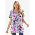 thumbnail image 5 of Woman Within Plus Size Perfect Printed Short-Sleeve V-Neck Tunic, 5 of 6