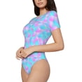 thumbnail image 2 of Easygdp Purple Dragon Scales Women's One-Piece Swimsuit Slim Fit Crew Neck Bodysuit Athletic Swimwear with Concealed Buckle - Large, 2 of 9