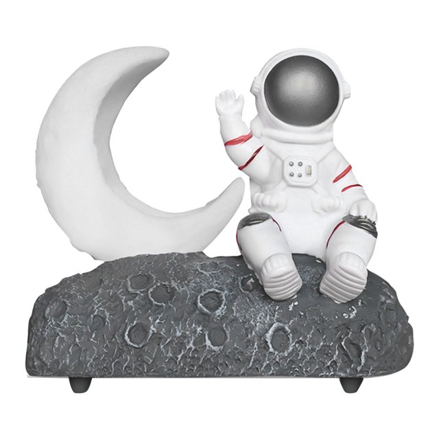 Altavoz Bluetooth inalámbrico Sincero con luz LED astronauta forma de Luna radio FM USB Estéreo de Bajos plata