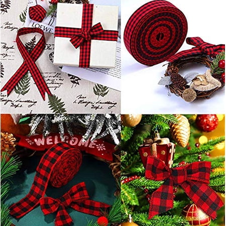 Download Christmas Plaid Burlap Ribbon Christmas Gingham Wrapping Ribbon For Christmas Crafts Decoration Floral Bows Craft Walmart Canada PSD Mockup Templates