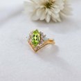 thumbnail image 5 of JEWELRYTREASURE 12x6 mm / 1.5 Ct Peridot Wedding Ring Set Opal Diamond Cluster Bridesmaid Jewelry for Women August Birthstone Art Deco Gift for Her, 5 of 7