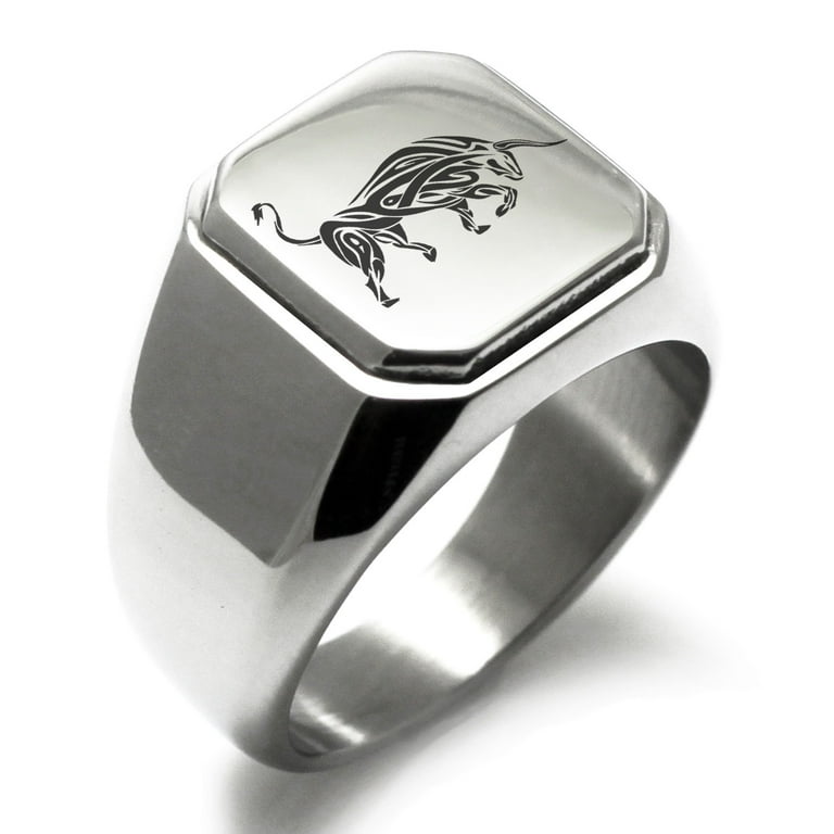 Bull signet ring shop