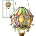 thumbnail image 3 of Kadlawus Under $5 ! Solar Powered Hot Air Balloon Hanging Lantern, Flickering Flame LED Light for Garden Window, Outdoor Acrylic Decoration for Patio Porch, 3 of 9