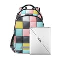 thumbnail image 7 of FORMRS Kids School Backpack Elementary Student Unisex Travel Bookbag with Reflective Stripes, Gray Checkered Pattern, 7 of 7