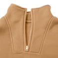 thumbnail image 5 of XIMIN Boys and Girls Preppy Sweatsuit Set, 2 Piece Outfit with Mock Neck Zip Up Top and Joggers, Fall Winter Athletic Wear (Khaki, 9-10 Years), 5 of 8