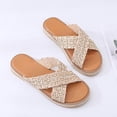 thumbnail image 4 of Pantuflas de fondo plano para mujer tejidas informales de tendencia cómoda de nuevo estilo de verano Wmkox8yii  hj789, 4 of 9