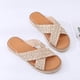thumbnail image 4 of Pantuflas de fondo plano para mujer tejidas informales de tendencia cómoda de nuevo estilo de verano Wmkox8yii  hj789, 4 of 9