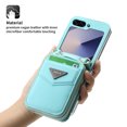 thumbnail image 6 of Dteck for Samsung Galaxy Z Flip 5 Wallet Case, Crossbody Zipper Purse with Credit Card Slot Holder PU Leather Adjustable Lanyard Detachable Strap Wrist for Women Men,Mint, 6 of 8