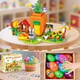 thumbnail image 6 of MOONTOY 12-in-1 Easter Building Blocks Toy Set, Carrot Farm with Bunny, Hen & Tulips, 12 DIY Prefilled Easter Eggs with 4 Stickers, Easter Gifts for Kids, Easter Basket Stuffers for Boys Girls 6 7 8+, 6 of 6