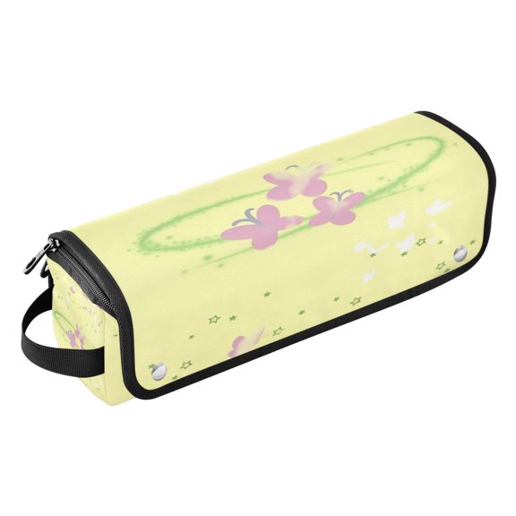 Hair Tools Storage with Heat Resistant Mat- Cartoon Butterfly Pattern Printed Curling Iron Travel Bag/Flat Iron Case for Women