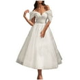thumbnail image 2 of VKEKIEO Bridesmaid Dresses Sun Dress V-Neck Long Sleeve Printed White S, 2 of 9