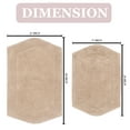 thumbnail image 3 of Home Weavers Waterford Collection 100% Cotton Non-Slip Bathroom Rug Set Machine Washable Bathroom Rug-17"x24", Bath Rug- 21"x34", Linen Color 2 Piece Bath Rug set, 3 of 8