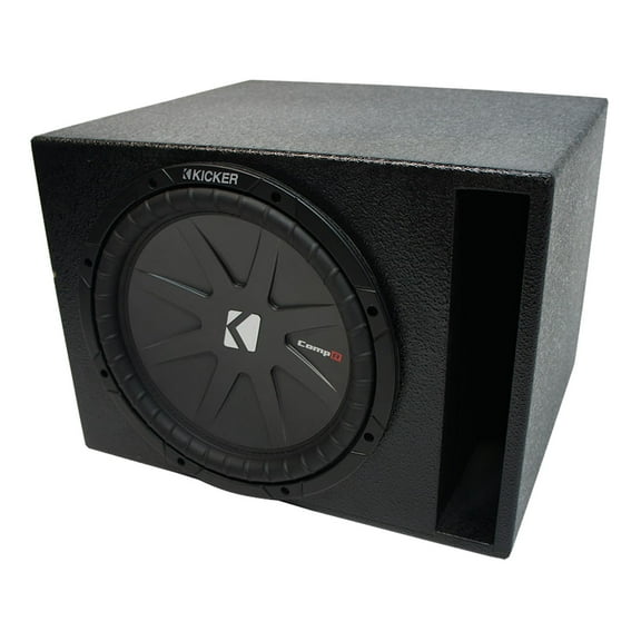 Universal Car Stereo Rhino Coated Ported 10" Kicker CompR CWR10 Sub Box 2 Ohm