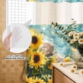 thumbnail image 2 of No Hook Shower Curtain with Built-in Rings - Country Summer Washable Waterproof Fabric Bathroom Curtains for Hotel,Rentals, 66 X 72 Inch Long , Lake Lemon Sunflower Oil Painting Gold Aqua, 2 of 9