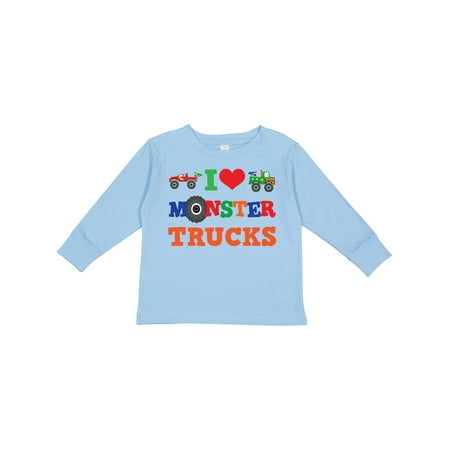 

Inktastic I Love Monster Trucks Gift Toddler Boy or Toddler Girl Long Sleeve T-Shirt
