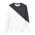 thumbnail image 5 of snilers Girls Long Sleeve Shirts Kids Color Block Crewneck Loose Fit Tunic Tops Summer Casual Basic Tee Shirt 3-14 Years, 5 of 7