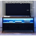 thumbnail image 3 of 39" TV Stand for TVs up to 50", Media Console with Charging Station & LED Lights, 2 Drawer Storage Chest, Gaming Entertainment Center with Storage for Living Room, Brown, Medium, 3 of 16