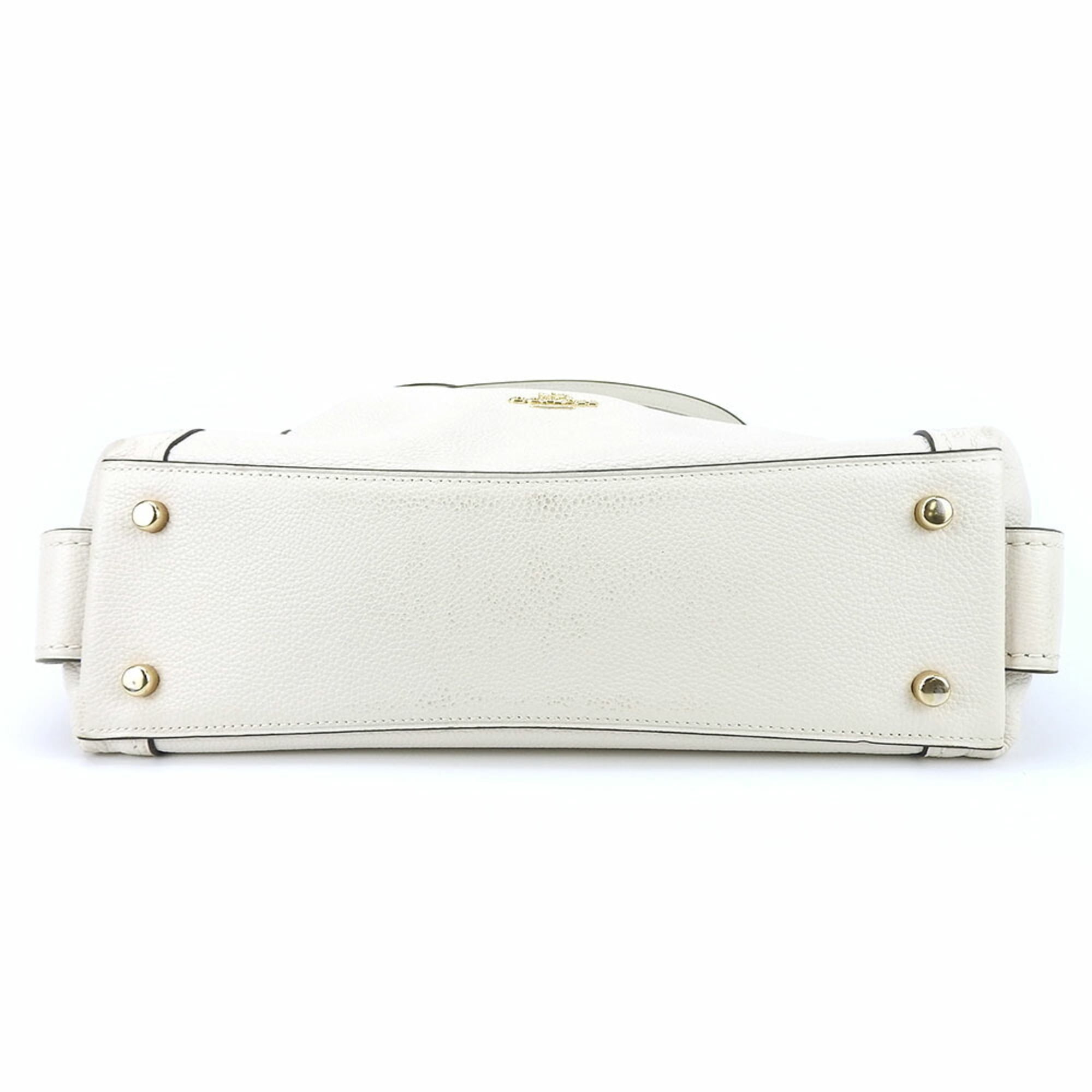 Pre-Owned Coach Shoulder Bag 57125 Leather Off-White Women's COACH