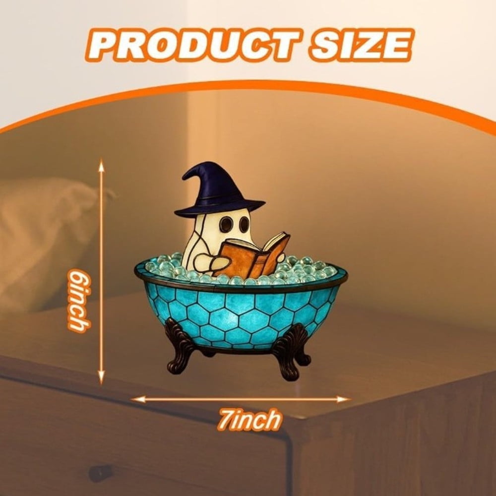Halloween Party Ghost Bubble Bath Lamp, Halloween Ghost Night Light, Cute LED Lamp for Bathroom Decor, Ghost-Themed Bathtub Lamp for Halloween Party or Gift