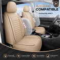 thumbnail image 6 of Car Seat Cover for Subaru Crosstrek 2016-2024: Car Seat Covers Full Set Waterproof Faux Leather Seat Cover Cushion Protector (Beige), 6 of 7