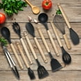 thumbnail image 3 of Koomade 12-Piece Silicone and Wood Handle Cooking Utensils Set, 3 of 6