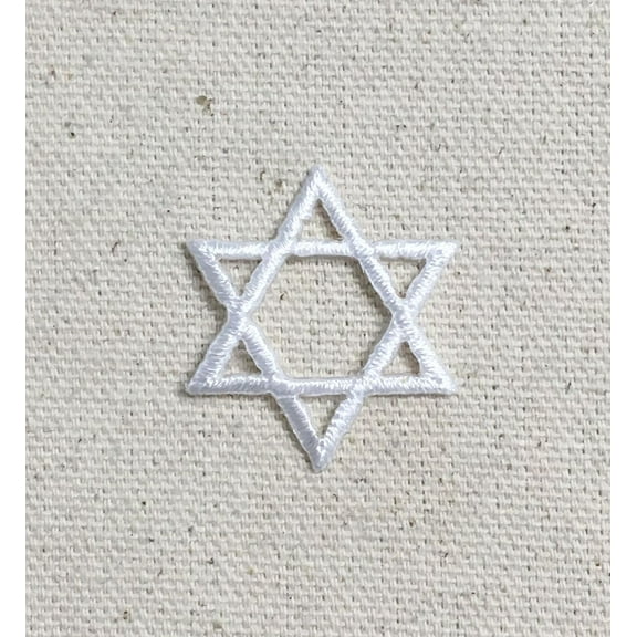 Small - WHITE - Hannukah - Jewish Star of David - Iron onApplique/Embroidered Patch