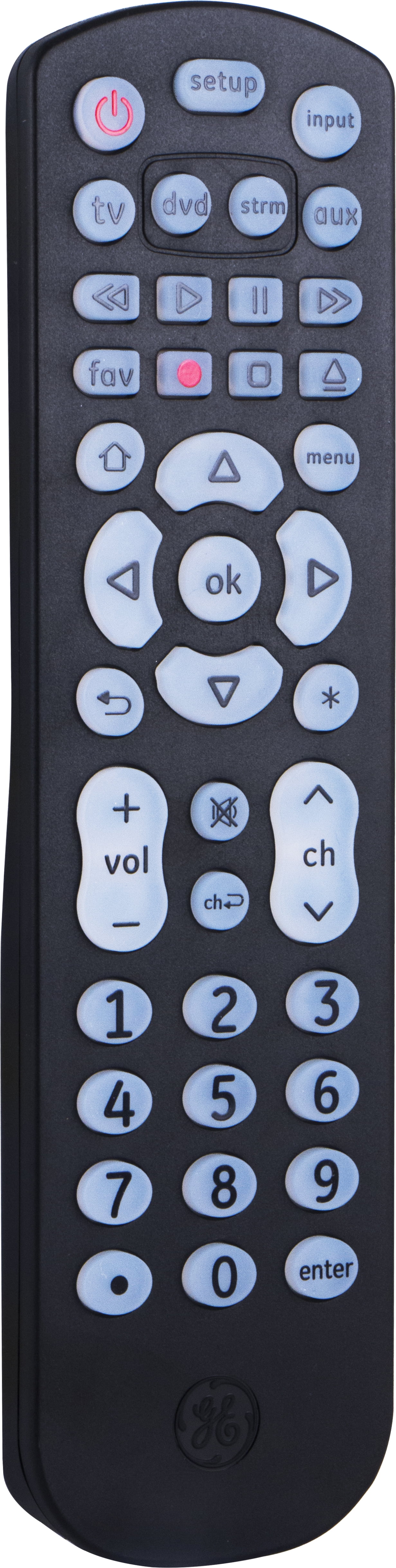 GE 4-Device Backlit Universal Remote Control, Color Select Backlight