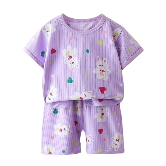Asxite Toddler Summer Outfits Soft Breathable Sleeveless Crew Neck Top and Shorts Set