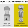 thumbnail image 6 of Adjustable Trailer Hitch, Fit for 2 Inch Receiver, 4/-Inch Drop/Rise, Aluminum Drop Hitch, 20000 LBS GTW - Tow Hitch for Trailer, Stainless Steel Tow Balls (2" & 2-5/16") with Double Locks, 6 of 9