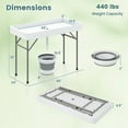 thumbnail image 3 of Costway 4 Foot Ice Cooler Folding Table Outdoor Portable Ice Bin Table with Large Sink, 3 of 10