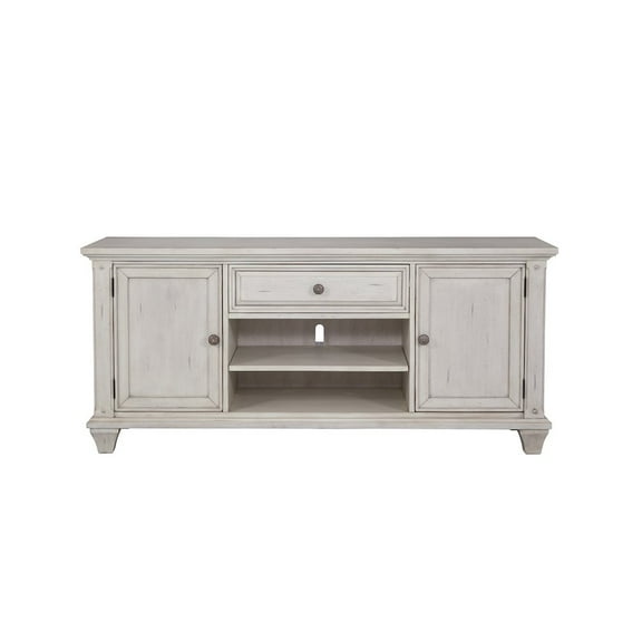 American Woodcrafters Sedona Off White Vintage Style 66" Wood TV Console