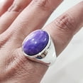 thumbnail image 3 of Charoite Mens Ring, Natural Purple Charoite Ring, Oxidized Silver Jewelry, 925 Silver Ring, Birthday Gift, Heavy Mens Ring, Arabic Design, Ottoman Style Ring, Christmas, Turkey Mens Signet Ring, 3 of 6
