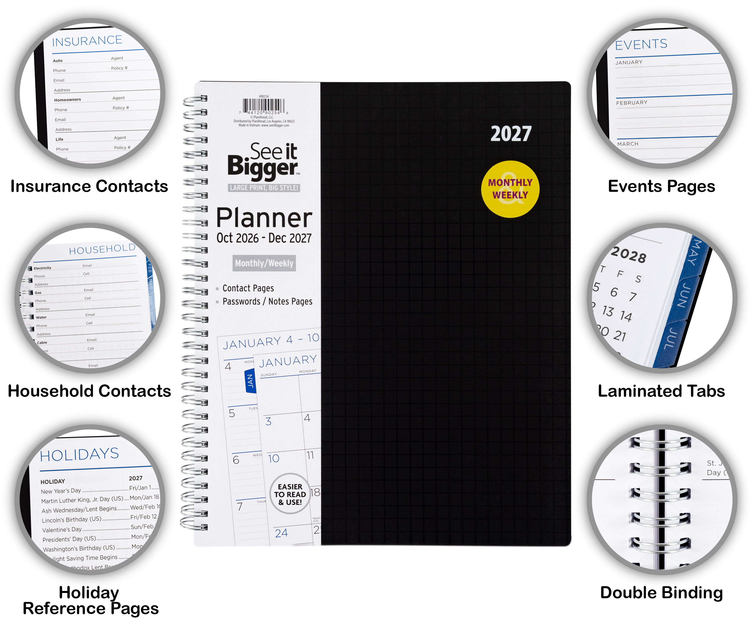 See It Bigger 15-Month Large Print Planner photo 3