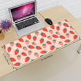 thumbnail image 2 of Pink Strawberry and Flowers Large Gaming Mouse Pad 31.5 x 11.8 Inch NonSlip Rubber Base with Stitched Edges, Ideal for Extended Desktop Coverage and Stylish Home Office Decor, 2 of 6