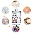 thumbnail image 6 of Yayeee 4 Pack Qtip Holder Bathroom Cotton Swab Canister with Lid Clear Dispenser Set, White Cute Cat, 6 of 6
